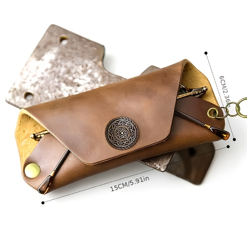 Hand-Stitched Vintage Leather Eyeglass Case