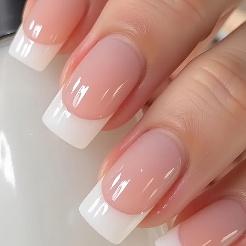 Look 48pcs (2 Boxes) Short Square Women's Nail Wear-onnaments Classic Simple Elegant High-style Glossy Fake Nails Extension Detachable Nails With Jell-o Glue 1 Nail File 1