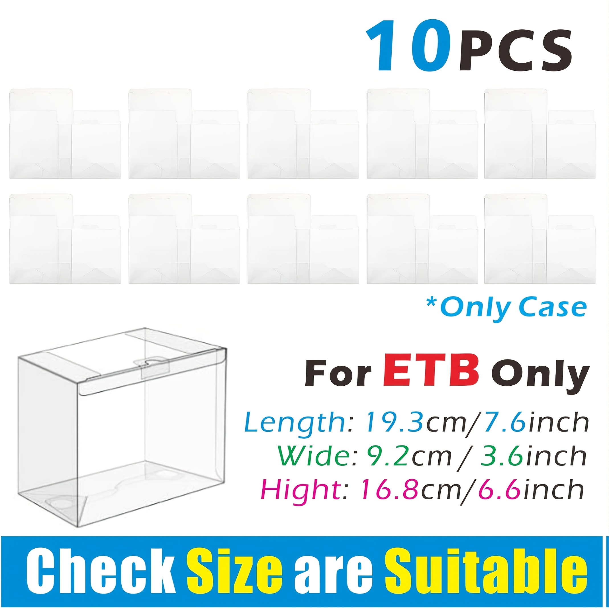 E-shop 5/10 Transparente Displayboxen für Trainer Boxen - 0,45 mm dicke ETB Boxen, kompatibel mit Elite Trainer Boxen