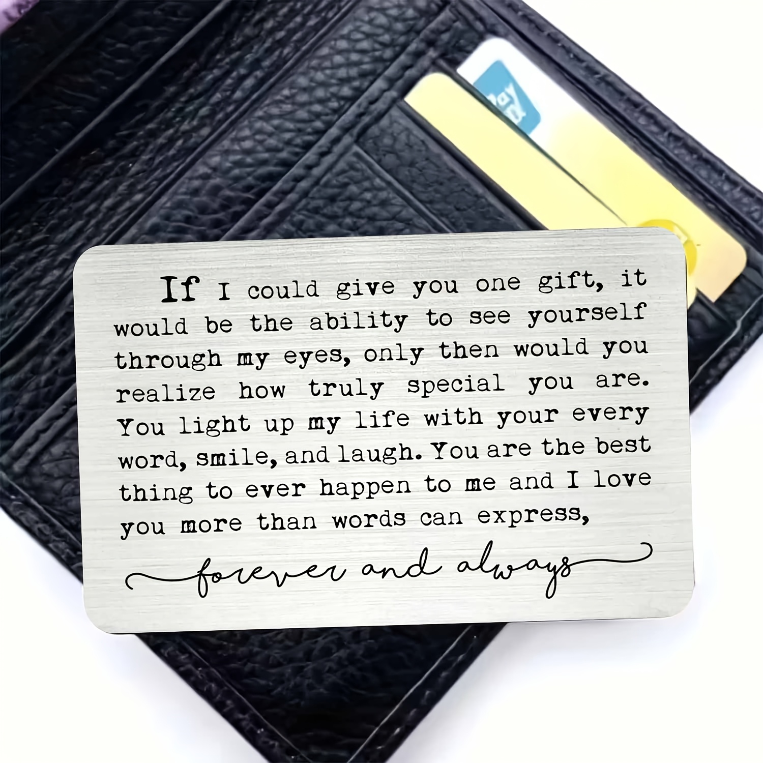 TEMU 1pc 1pcs Handwritten Love Letter Wallet Card Suitable For Wallets, Message Card For Birthdays, Valentines,, Christmas Gifts - Wallet Insert