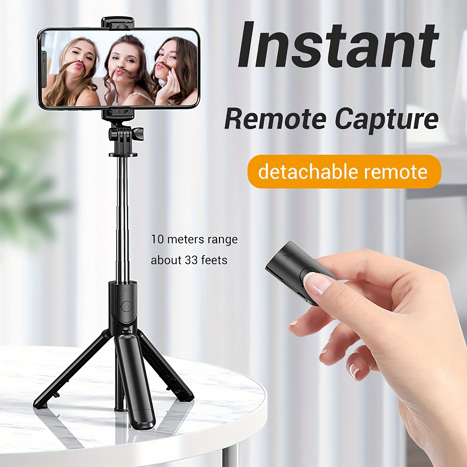 

Selfie Stick Tripod With Detachable Wireless Remote, 4 In 1 Extendable Portable Selfie Stick & Phone Tripod Stand Compatible With Gopro, Iphone/samsung/huawei