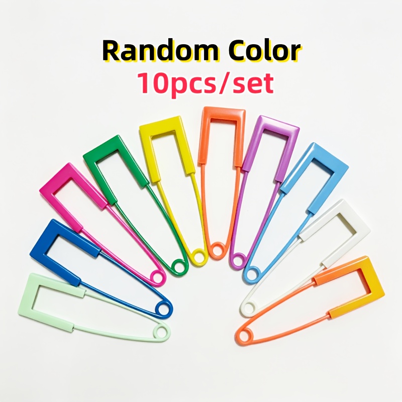 Image of 10pcs Decorative Quilting Safety Pins - Fashion Scarf Brooches - Artistic Shawl Clips - Cardigan Sweater Pins - Vibrant Assorted Colors, Random Colors