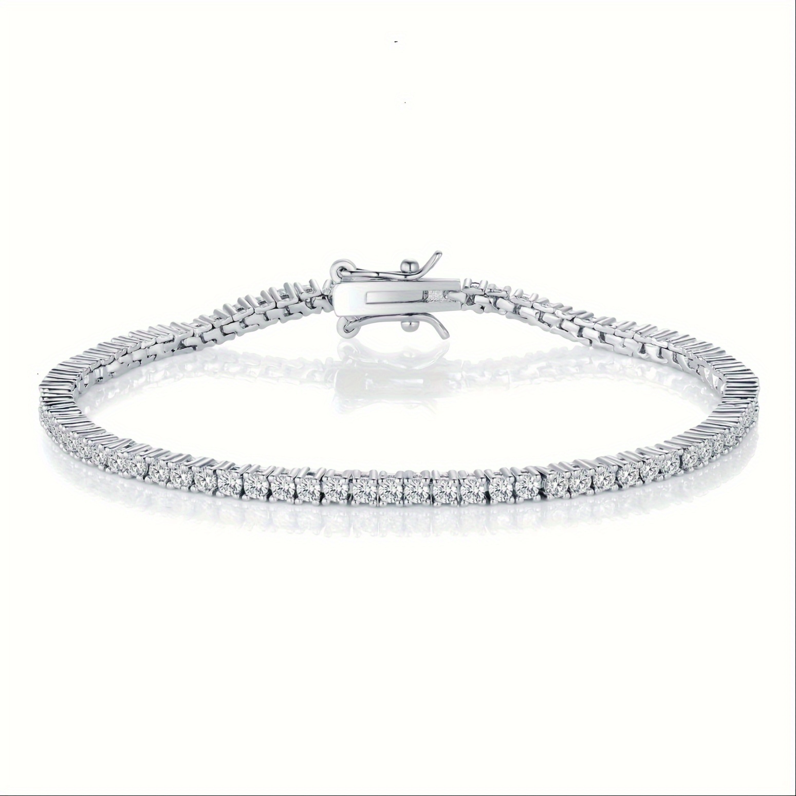 

Elegant & Classic Style, 2.0mm Tennis Bracelet, Cubic Zirconia Inlaid Classic Tennis Bracelet, Fashion Delicate Accessory For Daily Wear