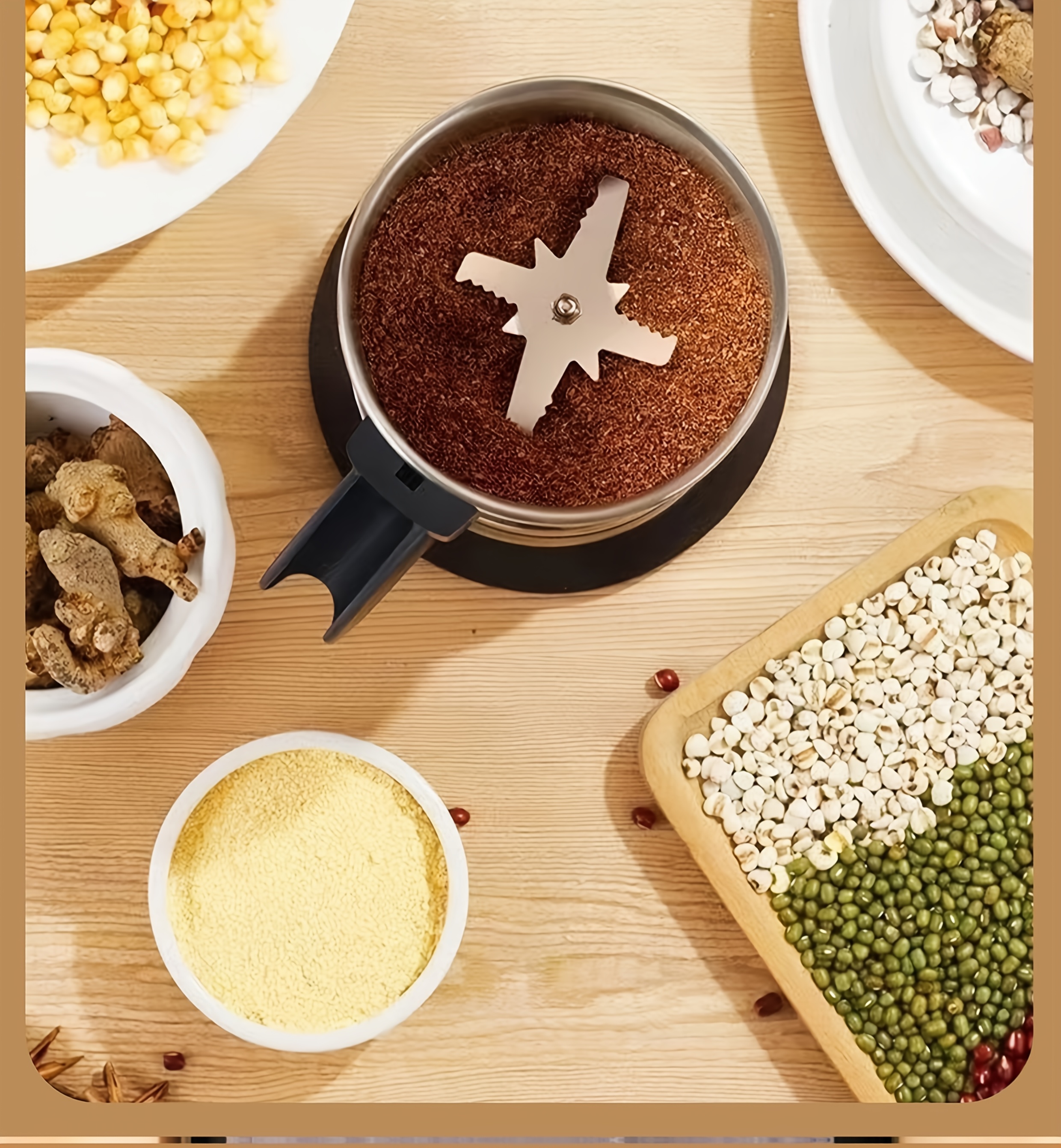 A Multifunctional Electric Grinder, Suitable for Grinding Grains And Spices, Equipped with a US Plug, Ideal for Home Kitchen Use (Not for Wet Grinding)