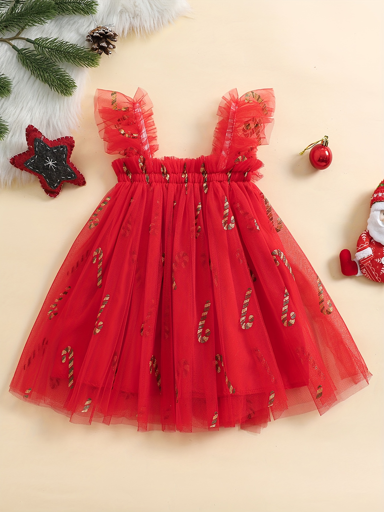 toddler christmas tutu dress baby girl sleeveless layered - Temu