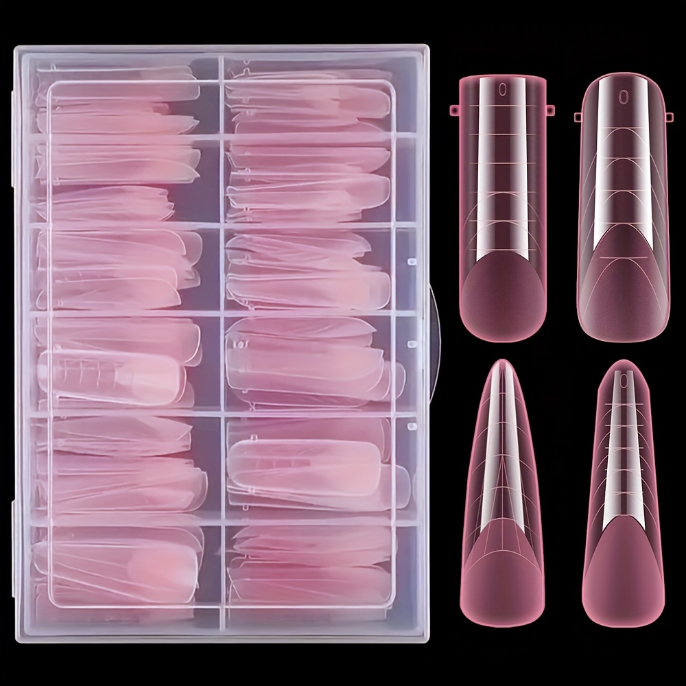 TEMU Box Of 96pcs Of Pink Crystal Scale Nail Molds (four-in-one)