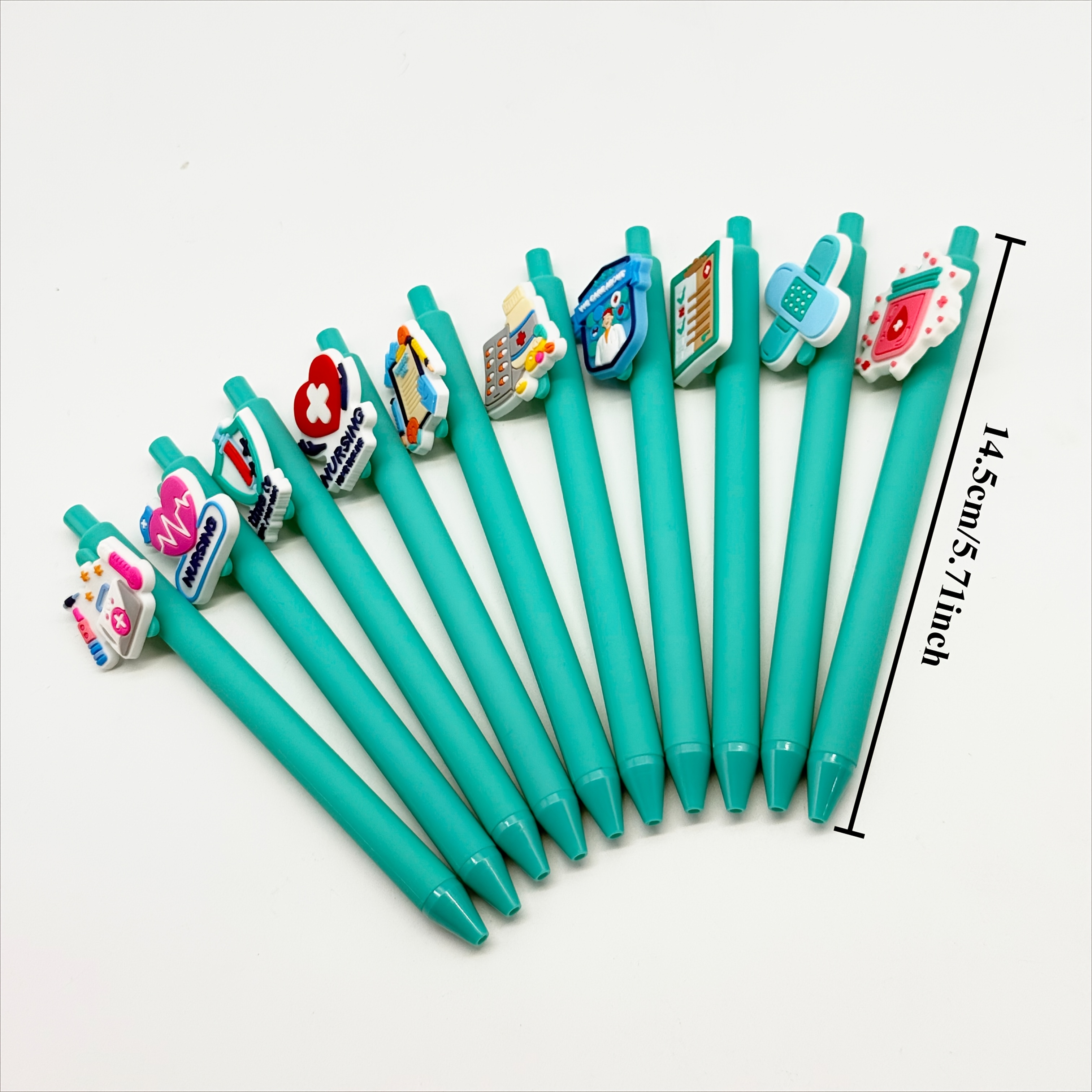 12 25 retractable ballpoint pens from   series in teal color designed for   and nurses featuring   mechanism with black ink refills       documents and a   stationery gift Product details 1