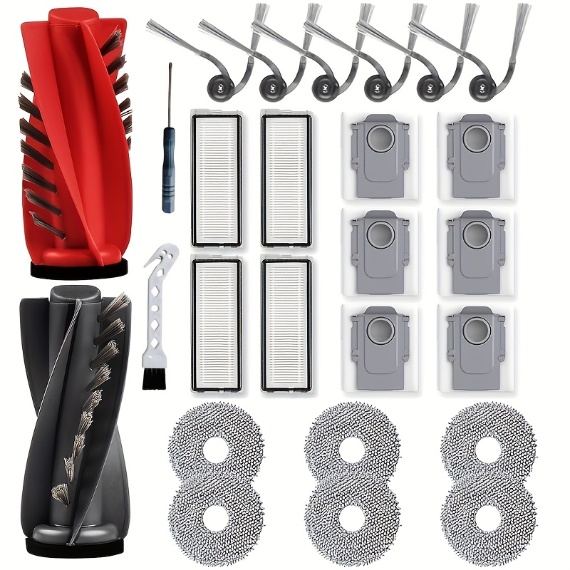 E-shop 26-teiliges Zubehörset für / S5X/ Edge/Edge S5A/ S5V Staubsauger – 2 Hauptbürsten, 6 Seitenbürsten, 4 HEPA-Filterpatronen, 6 Staubbeutel, 6 , 1