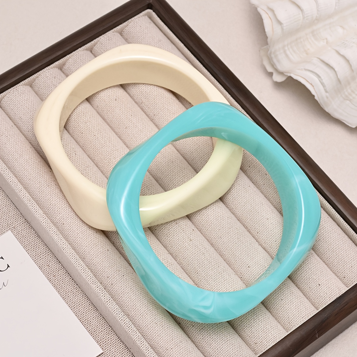 2pc Fresh Ocean-themed Bracelet Set for Daily Wear