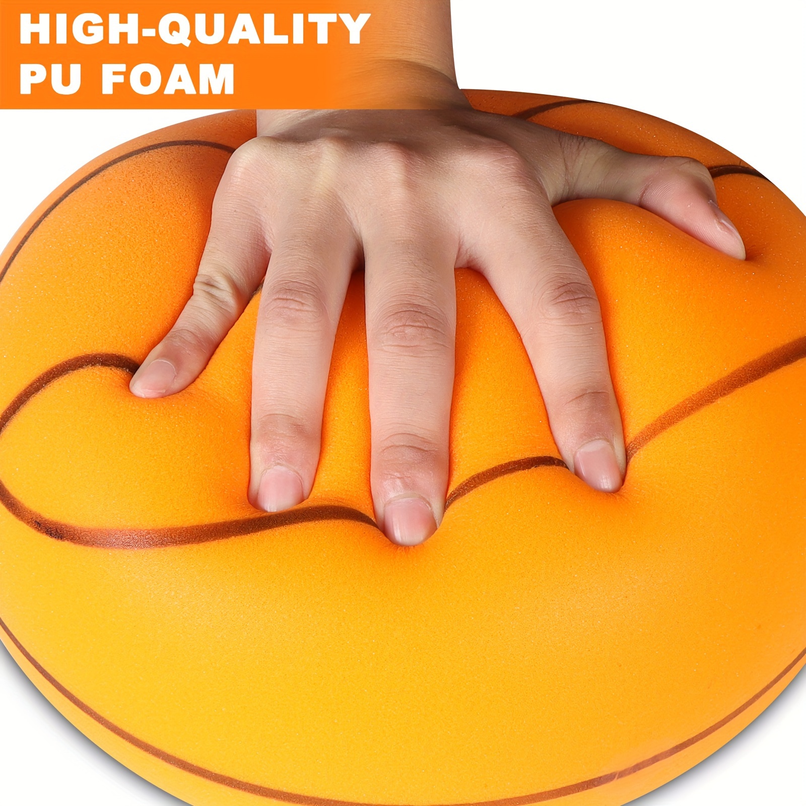 

Silent Basketball Size 7 (") Grooved Airless Foam Basketball For Quiet Indoor Training Mute Bounce Basketball Ball