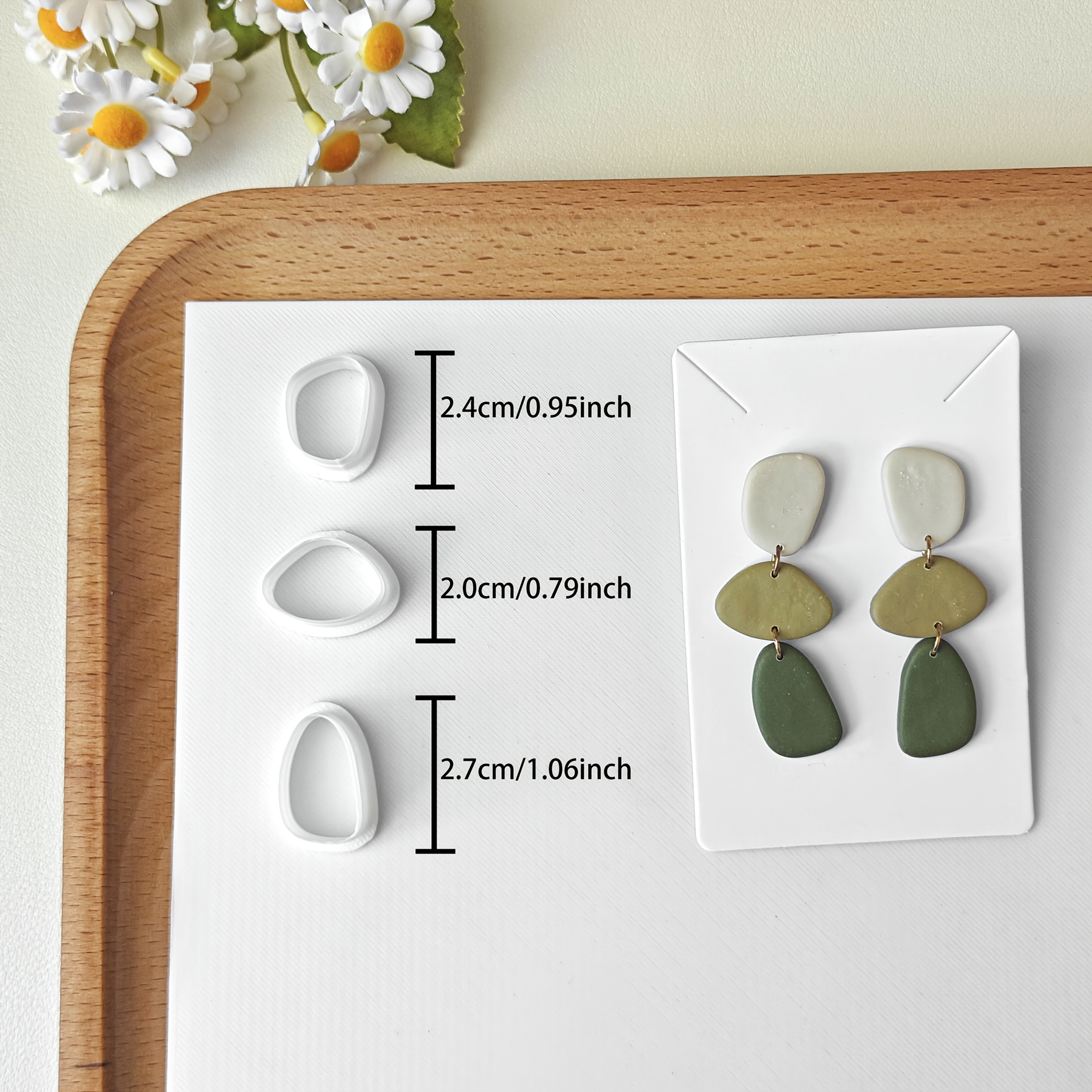 TEMU 3pcs Bohemian Style Small Stone-shaped Polymer Clay Cutters, Pebble Outline Jewelry Making Kit - Frosted Texture Irregular Geometric Clay