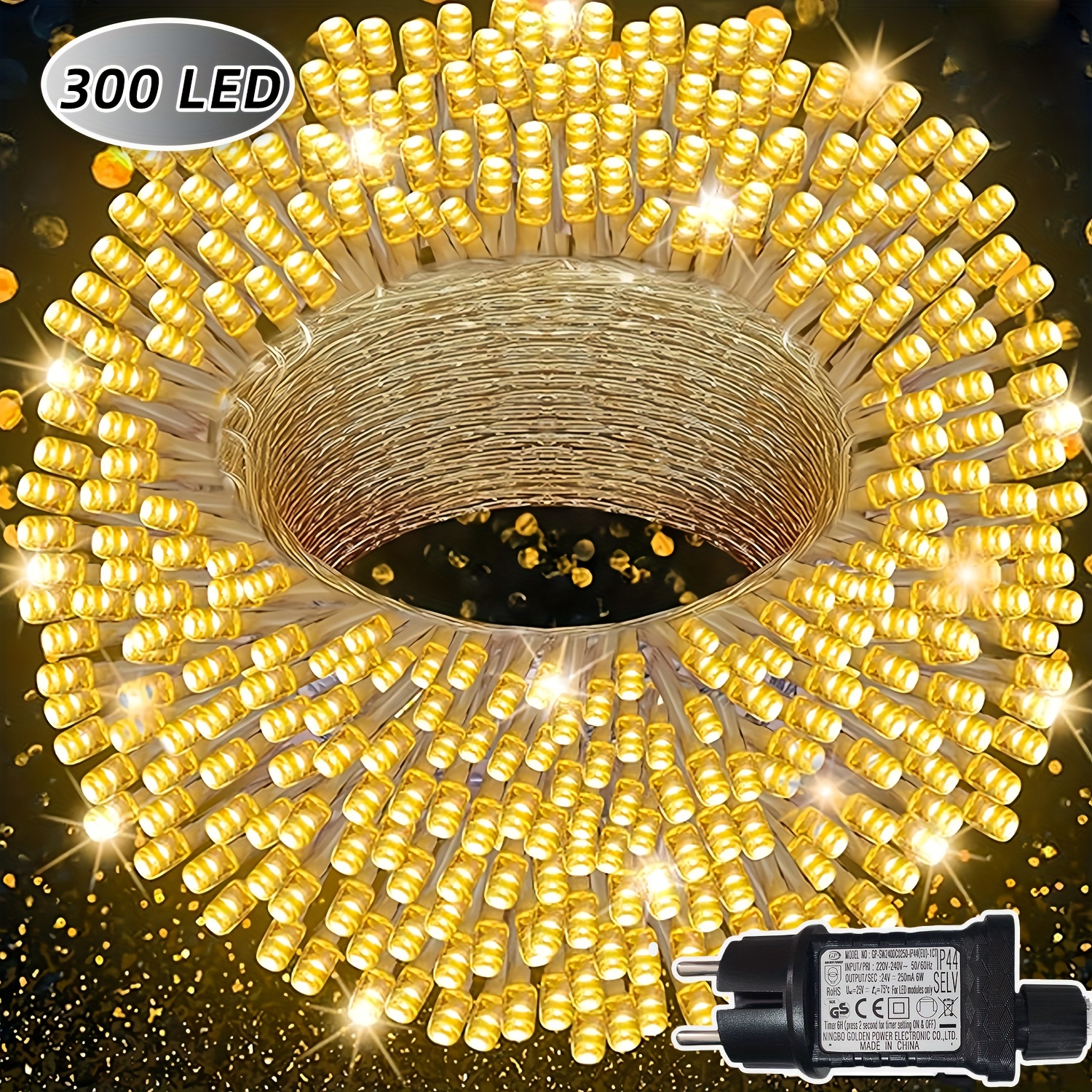 100/200/300led Outdoor Fairy String Lights - Led Christmas Decorations With Built-in Timer, 12 Flashing & Extra-long Transparent String, Perfect For And Decorating Bedroom, Yard, Garden & Wedding