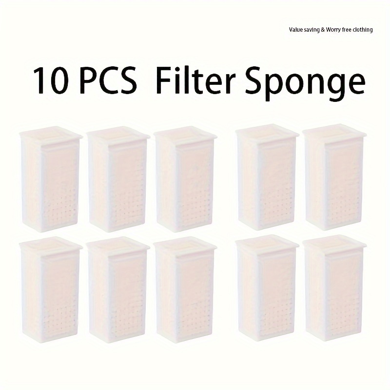 

10-pack Plastic Replacement Filter Sponge For 1.5l Cat Water Dispenser, Unscented, Uncharged, Non-battery Operated, Filter Sponges For Pet Drinking Fountain