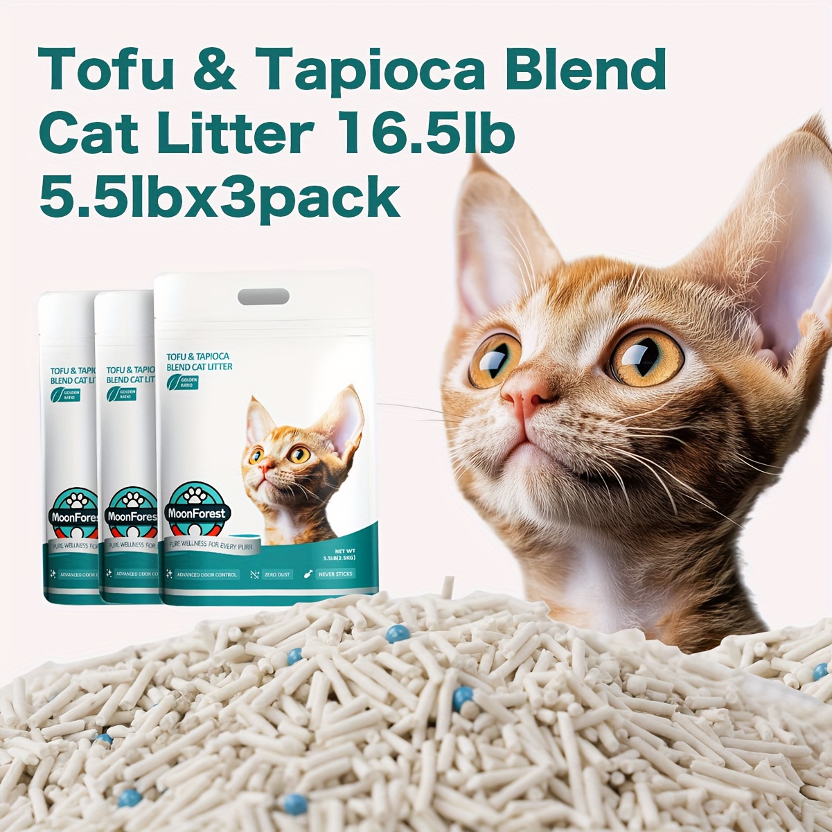 TEMU Tofu & Blend Cat Litter, Kitty Litter, Quick Clumping , Kitten Litter, Boxes Cat Litter, A Ideal Partner For Automatic Litter Boxes, , Flushable