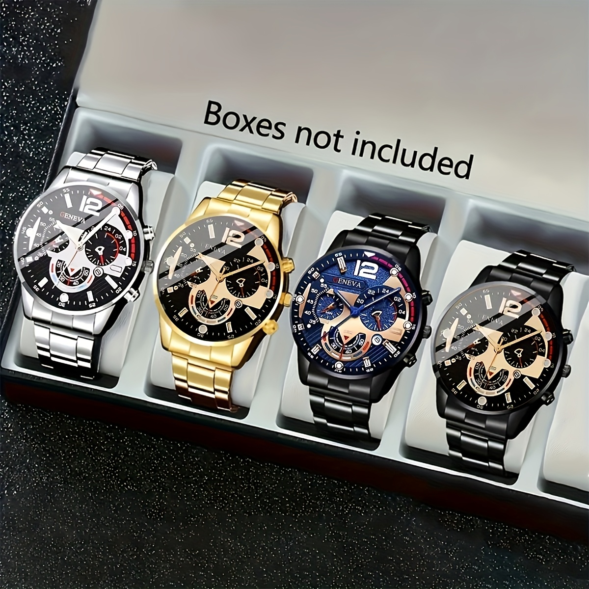 Cuatro relojes de cuarzo para hombre