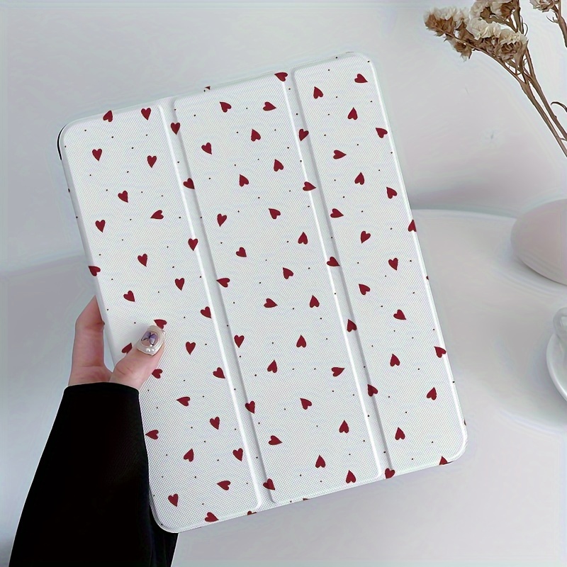 Image of Smart Painted Tablet Case, Suitable For Ipad 2021, Case, Compatible With 7th/8th/9th Gen, Ipad 2018 9.7/5th/6th Gen, Air 2/.5", Pro/11", Air 4/5 /10.9"/10th Gen, Grain Texture Stand With Pencil Slot
