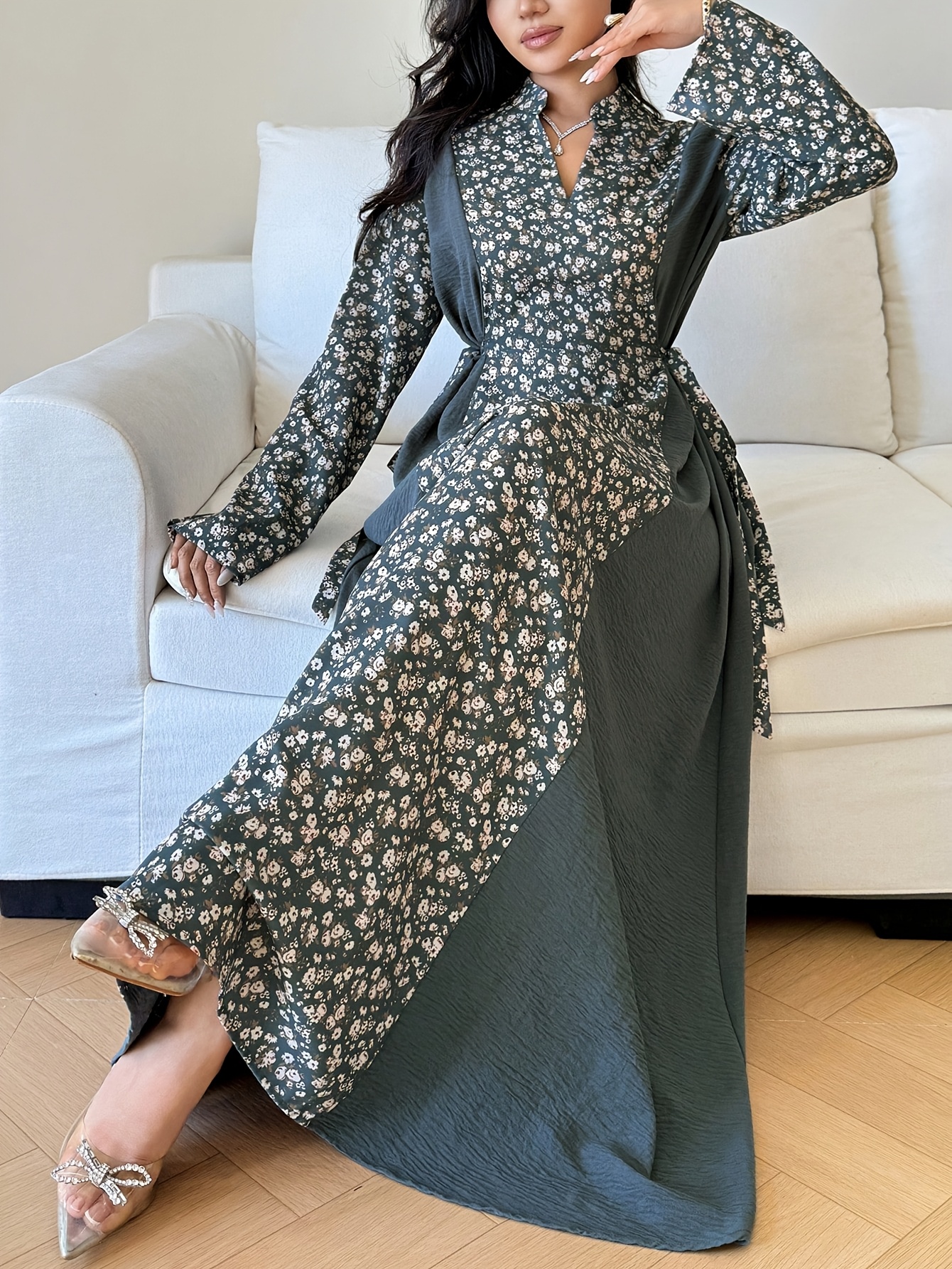 plus size womens conservative casual vacation printed
