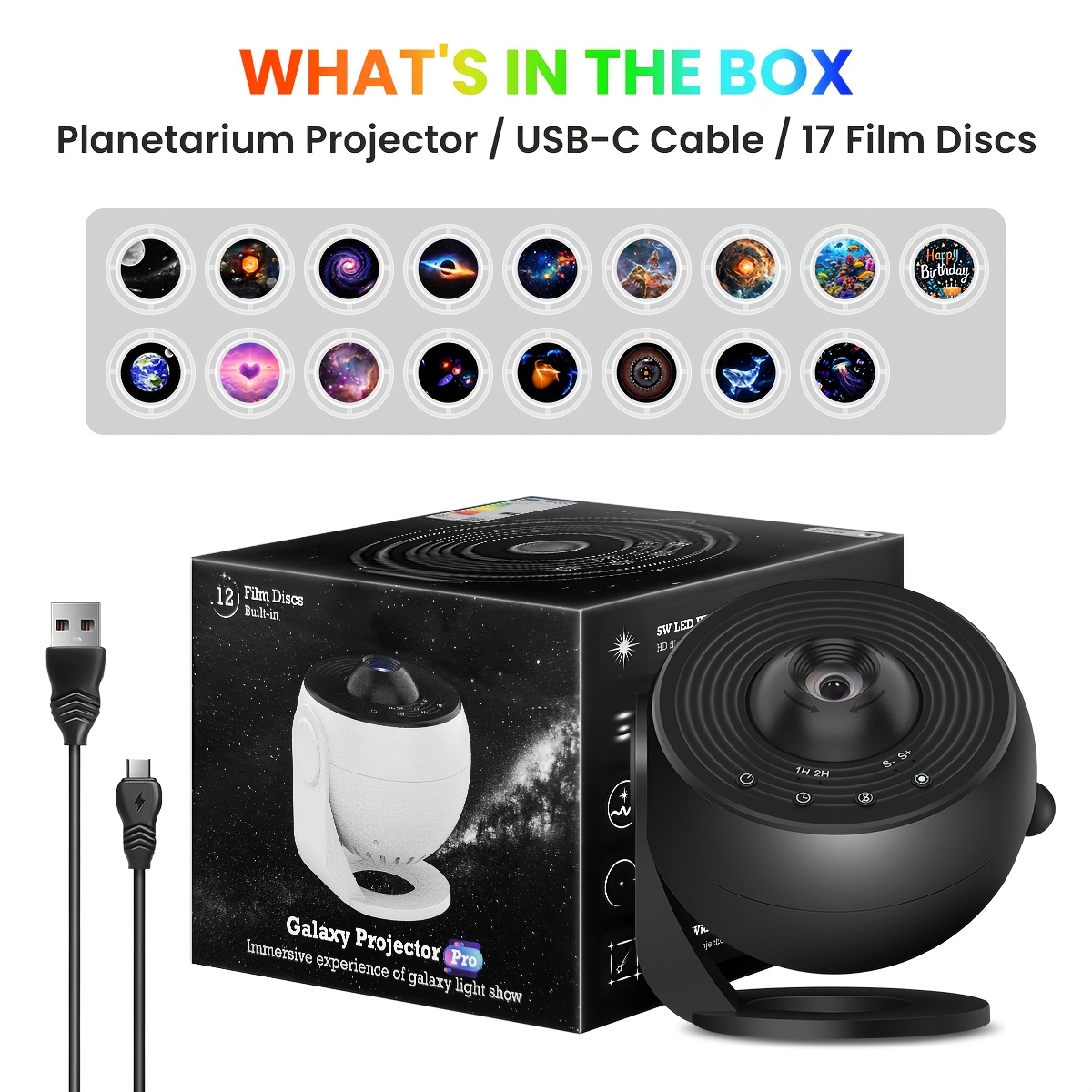Image of Mexllex 2026 Galaxy Projector Pro, 17-in-1 Projector With Ocean, Happy Birthday Effect, Planetarium Night Light For Timer, Room Decoration, Christmas