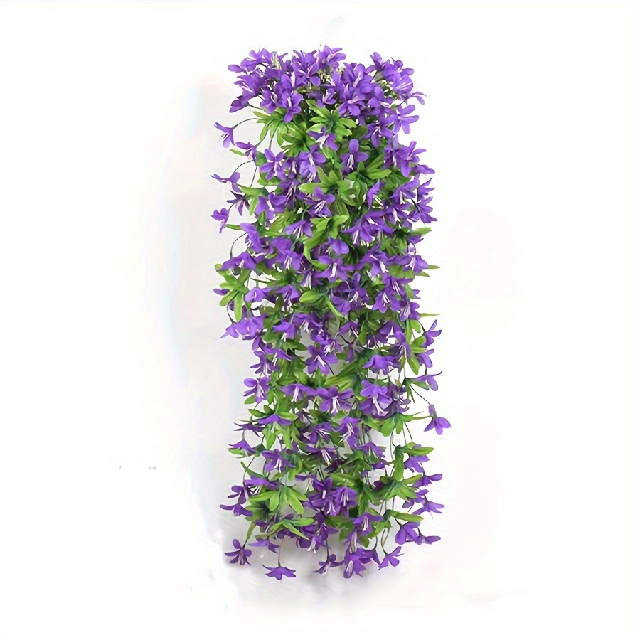 

2pcs, Artificial Hanging Violet Flowers In Basket For Patio Garden Decor, Artificial Hanging Vine Plant Hanging For The Decoration Of Courtyard Room Decor Home Decor Holiday Decor Party Decor Supplies