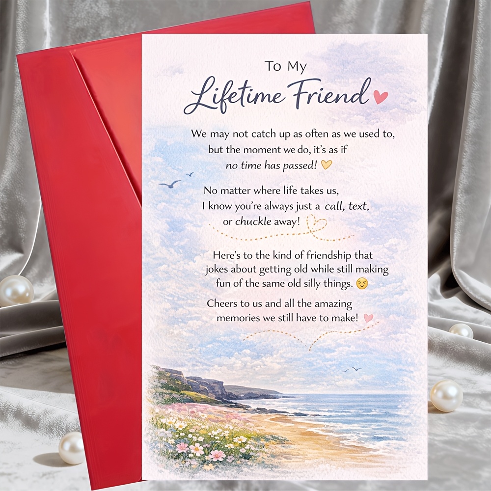 TEMU 1 Greeting Card + 1 Envelopeto My Friend Friendship Card For Best Friend Birthday Or Any Occasion Gift For Women Mengreeting Card