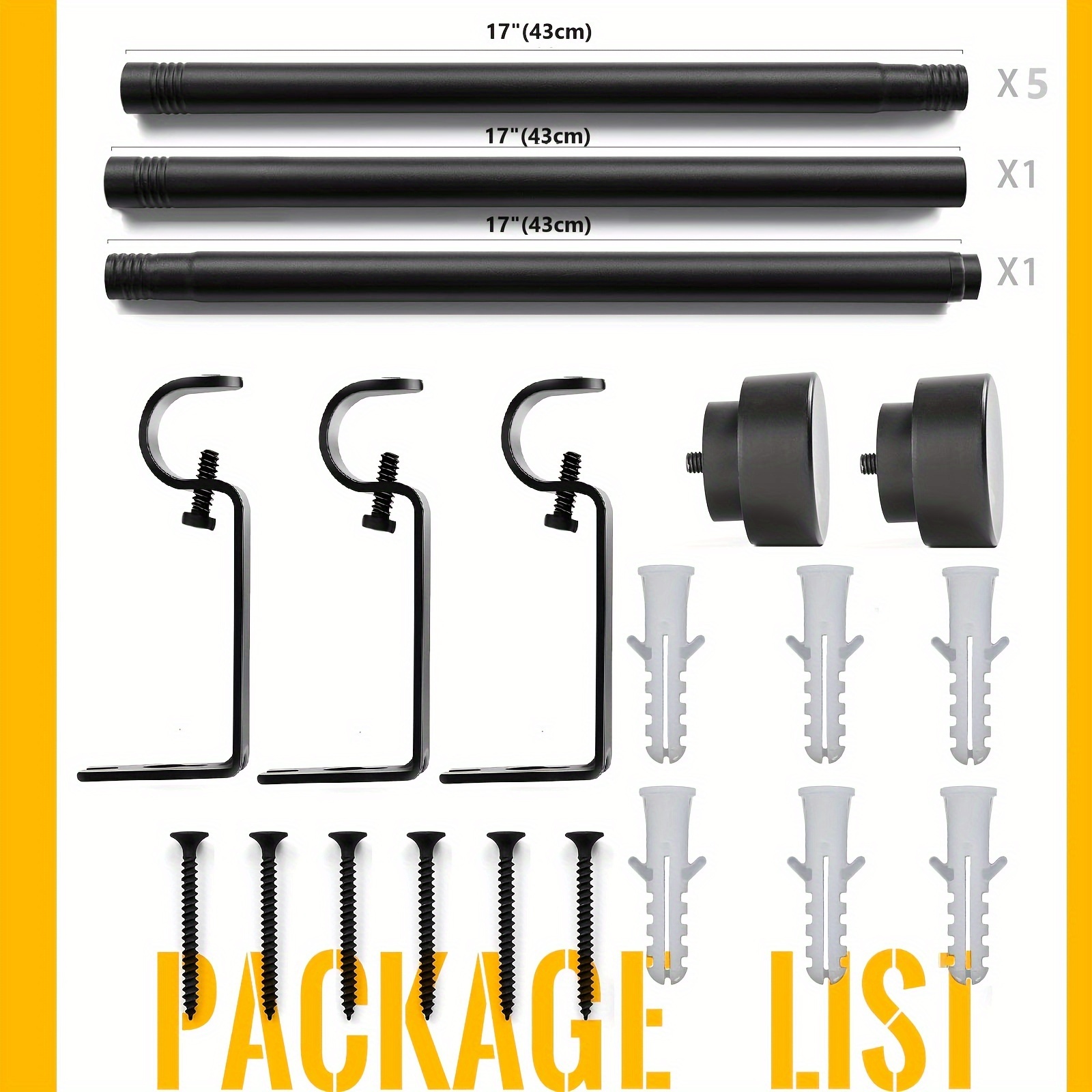 TEMU Curtain Rods, 1 Inch Adjustable Curtain Rod, Heavy Duty Curtain Rods, Thicken Sturdy Rods, Single Telescoping Window Curtain Rod