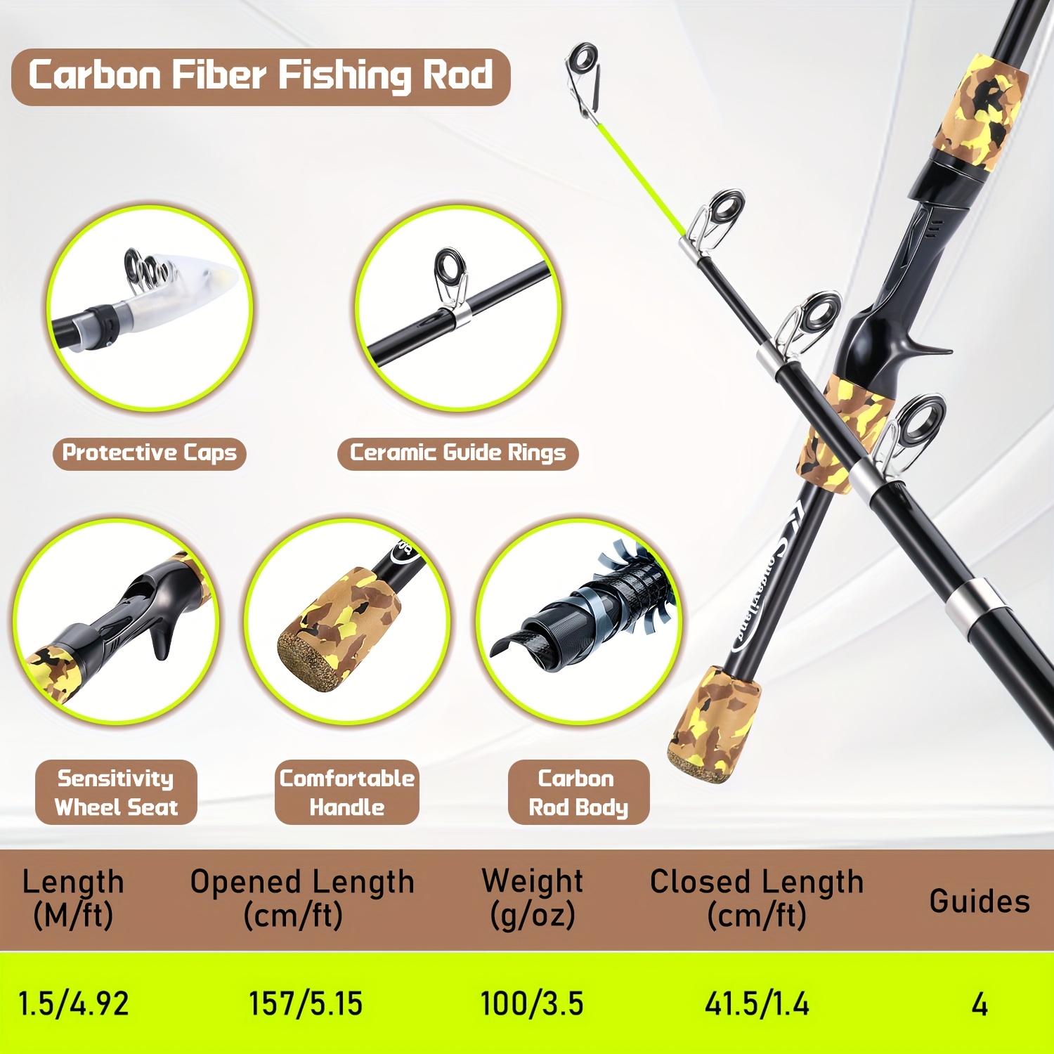 Telescopische hengel Korte Zee Hengels Vezel Telescopische Hengel Carbon Spinning Telescopische Visgerei Spinning Rod Vis hengel (Length : 2.1 m