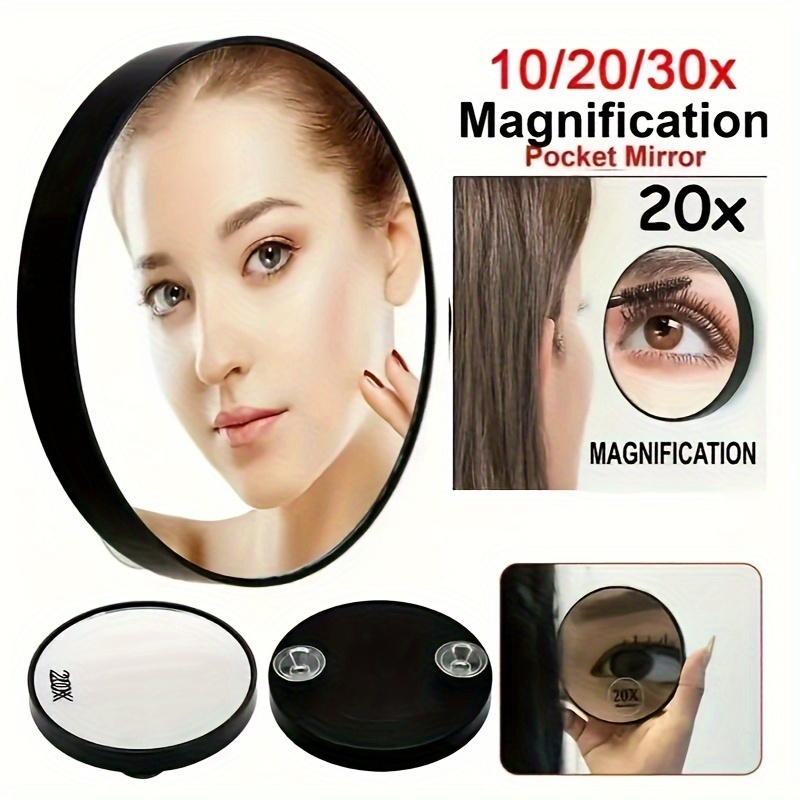 

clear View" 30x Magnifying Makeup Mirror With Suction Cup - Portable, Handheld Cosmetic Mirror For Detailed Makeup Application &