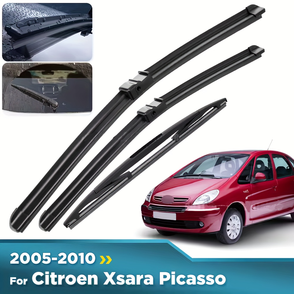 Front And Rear Wiper Blades Set For Picasso 2005-2010 Windshield Windscreen Window Brushes 26x26x16 Inches