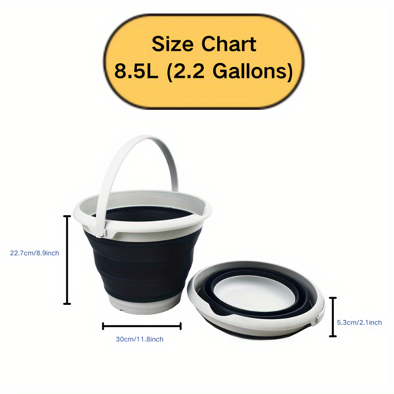 SAMMART 5L (1.32 Gallon) Collapsible Plastic Bucket - Foldable