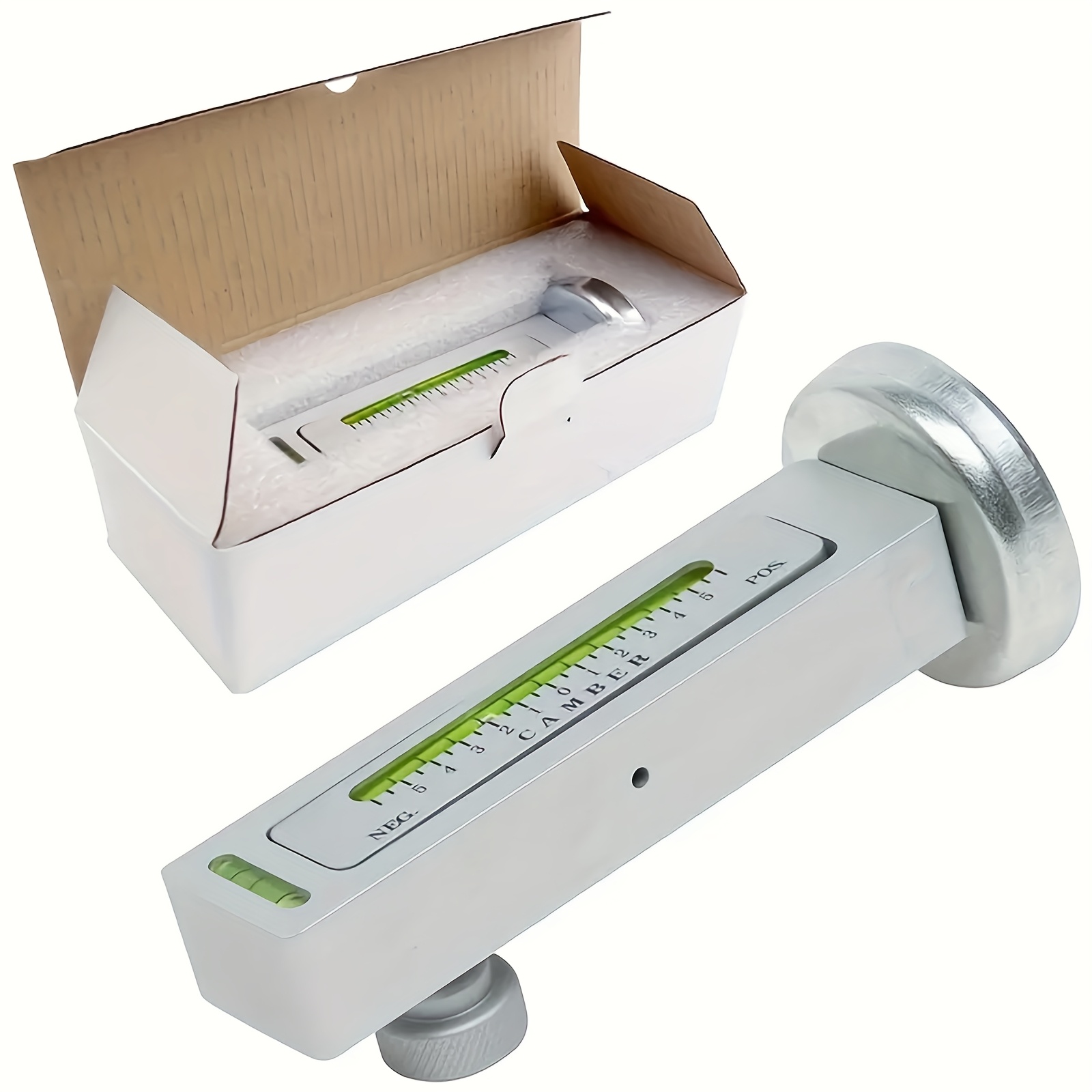 TEMU Adjustable Magnetic Level Tool For Car Wheels - 4-wheel Alignment & Positioning Gauge With Level, & Strut Alignment Aid, Durable Plastic Construction