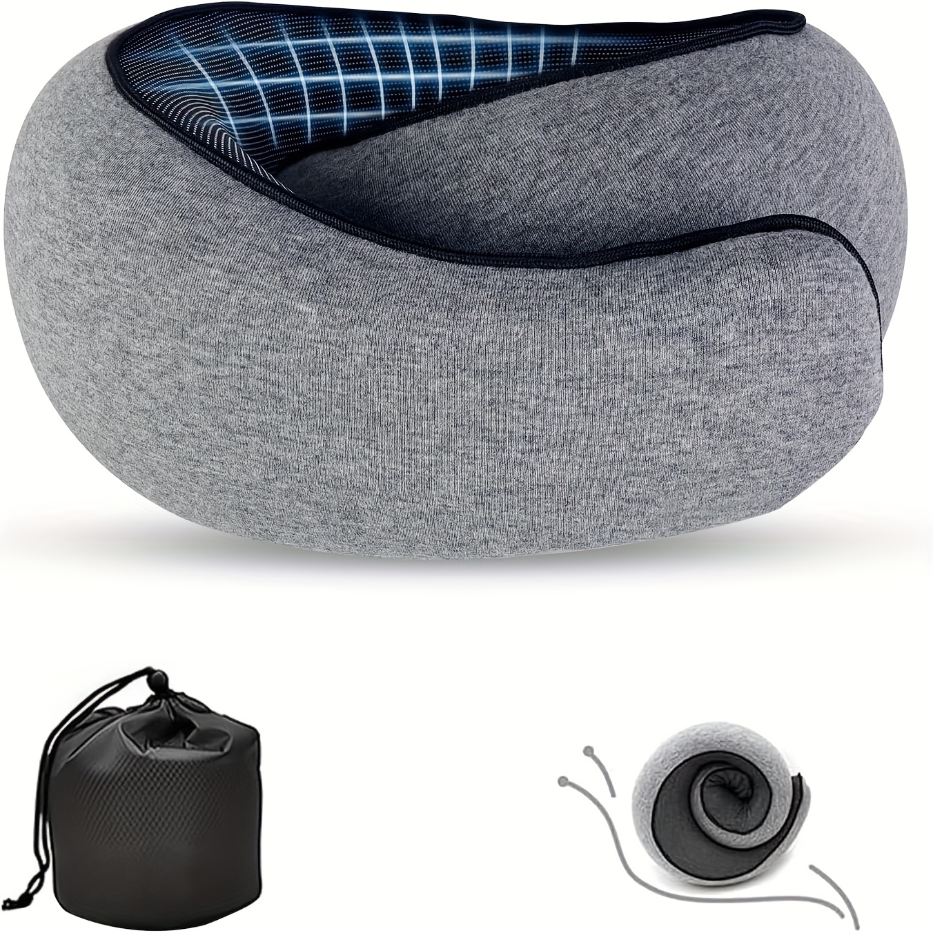 TEMU 2025 Pillow For Airplanes - Comfortable Neck Support, , Portable With Carrying Bag, Ideal For Flights & Road Trips, Airplane Travel Pillow