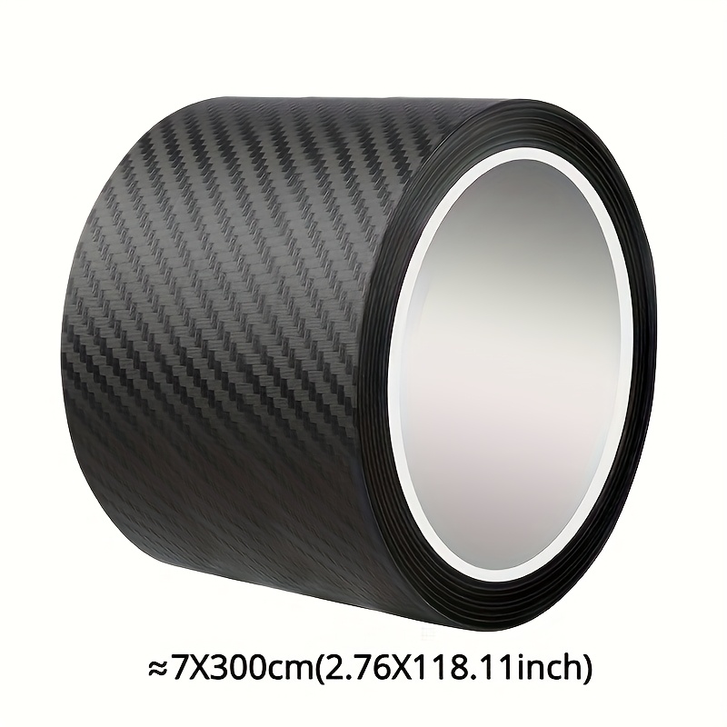 TEMU 1 Roll Of Carbon Fiber Car Protective Film, Pvc Scratch Resistant Film, Waterproof Adhesive Tape, Universal Anti-collision Film, Black