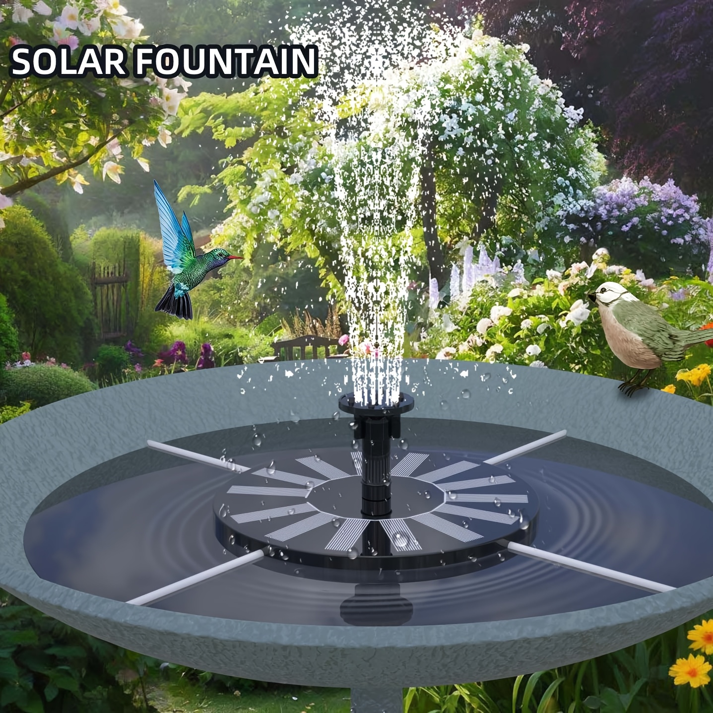 1pc high quality summer outdoor solar bird bath pump 1 5w solar fountain pump suitable for outdoor decor bird bath pond garden landscaping