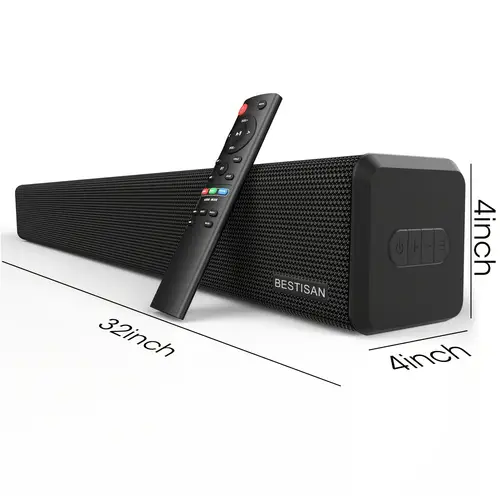 80 100 watts sound bar speaker 28 32 inch sound bars for tv with built in subwoofer home theater system with 5 0 optical aux input port usb input port 3 audio bass adjustable wall mountable without with sub out port for other active subwoofer