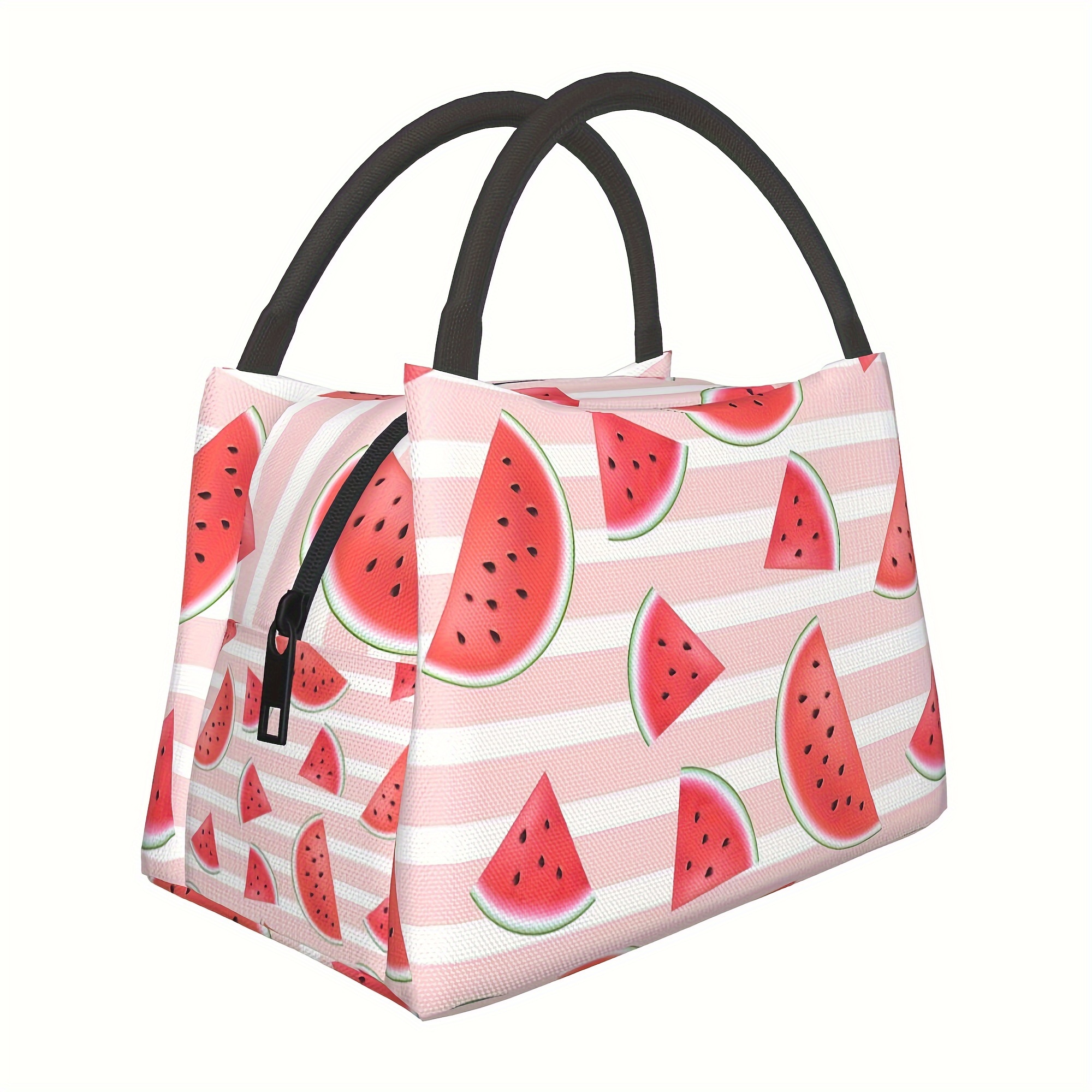 

1pc Watermelon Reusable Cooler Bag, Insulated Lunch Bag, For Camping Picnic Beach , Suitable For Home, Restaurant, Office, And Outdoor, 11x6.5x7 In