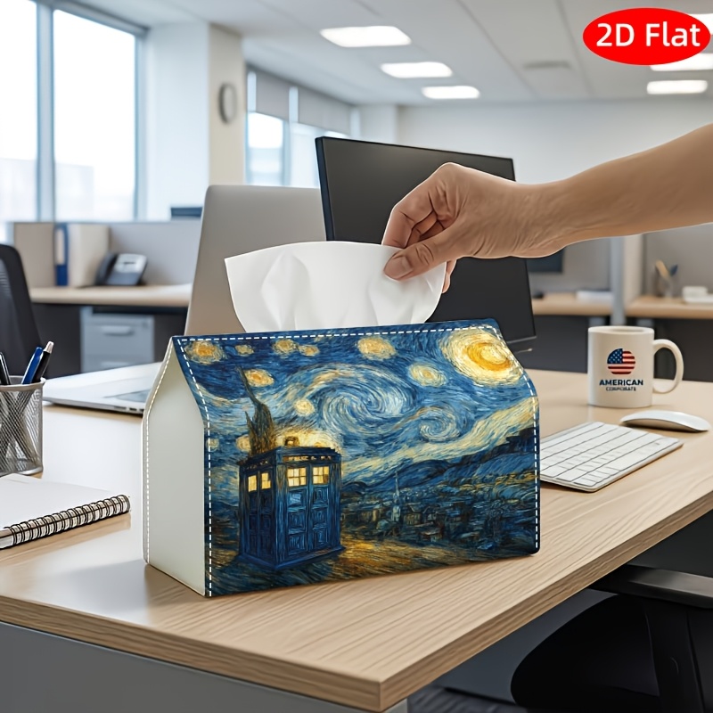 TEMU 1pc, 2d Double-sided Printing, Starry Night Art Pattern, For Home, Car. Living Room, Bedroom, Bathroom, Car-holiday Decor, Bathroom Accessory
