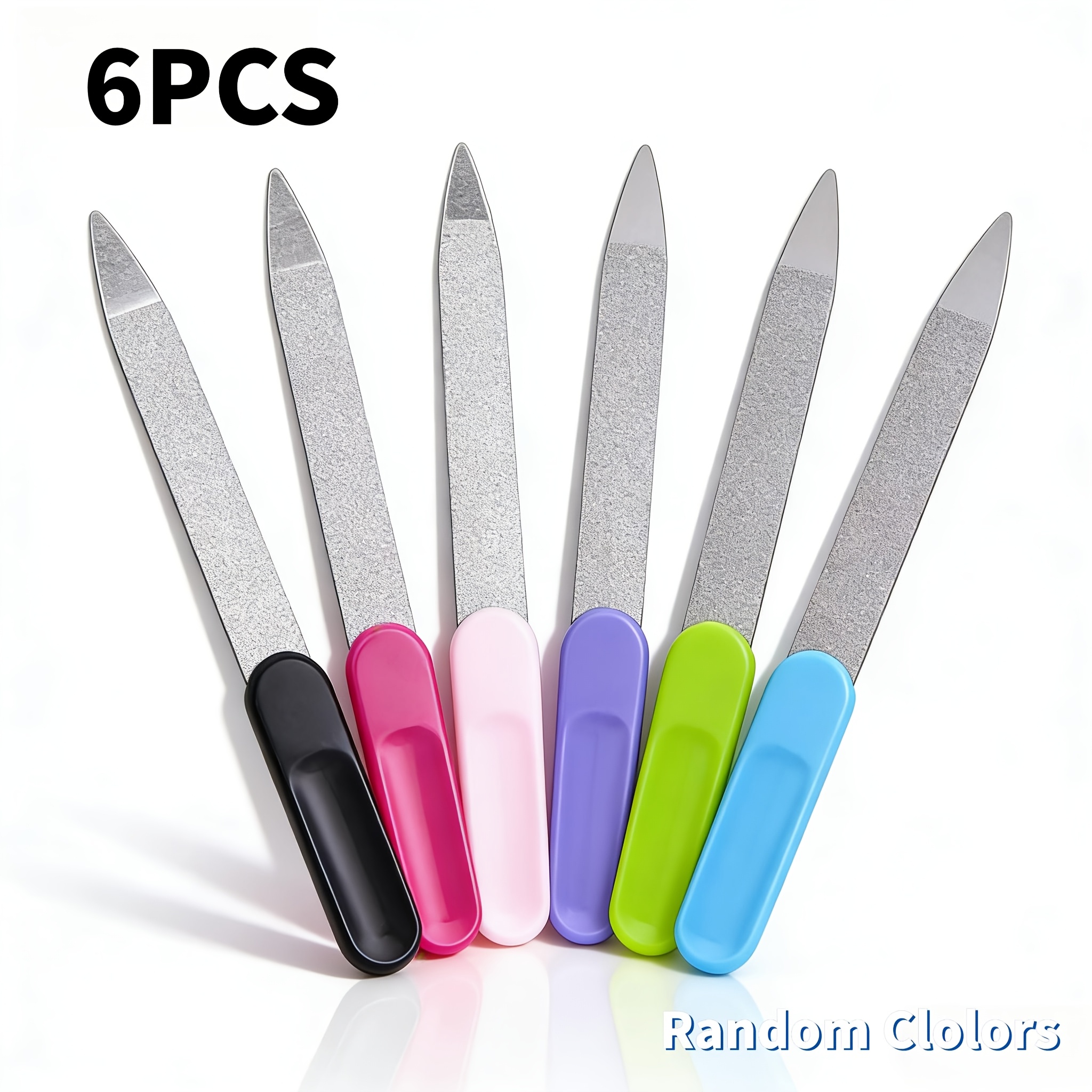 TEMU 6 pezzi di lima per unghie a in acciaio inossidabile, per molatura e lucidatura, strumenti per manicure domestica / strumenti per manicure da