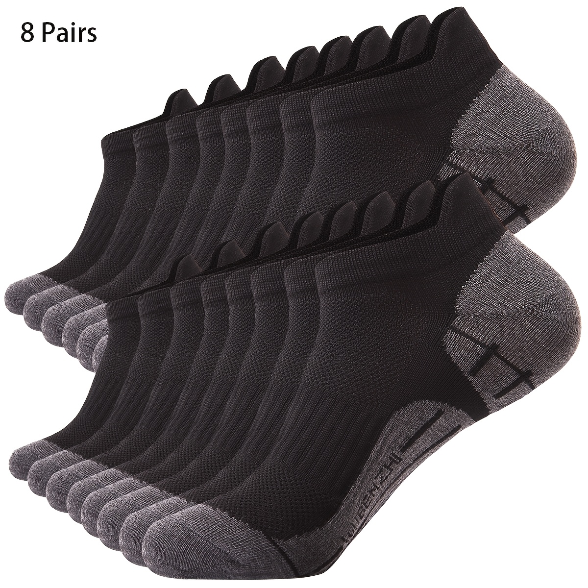 TEMU 8 Pairs Unisex Sports Ankle Socks, Breathable Quick Dry Running Socks, Moisture Wicking Lightweight Athletic Socks For Men Women