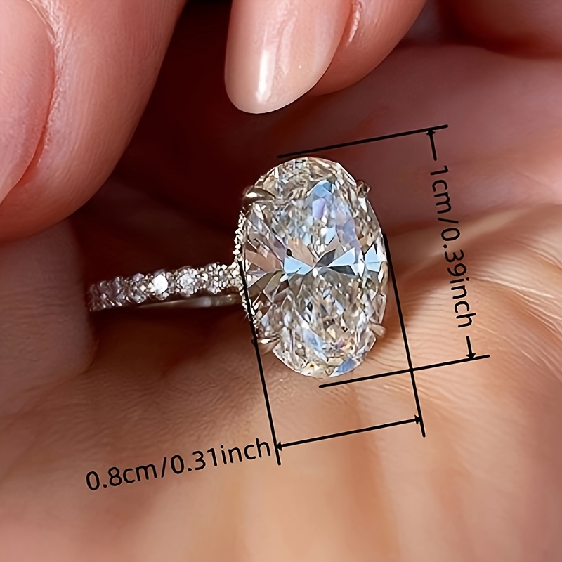 Oval Cut Synthetic Zirconia Solitaire Ring for Women