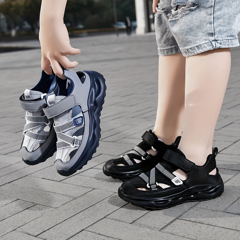 teenager fashion athletic black gray sandals breathable mesh  display picture 2