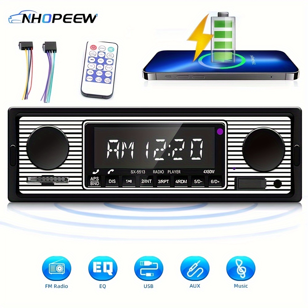 

1din Car Car 12v Car Car Car Mp3 Fm Usb/tf/aux-in Eq Wireless