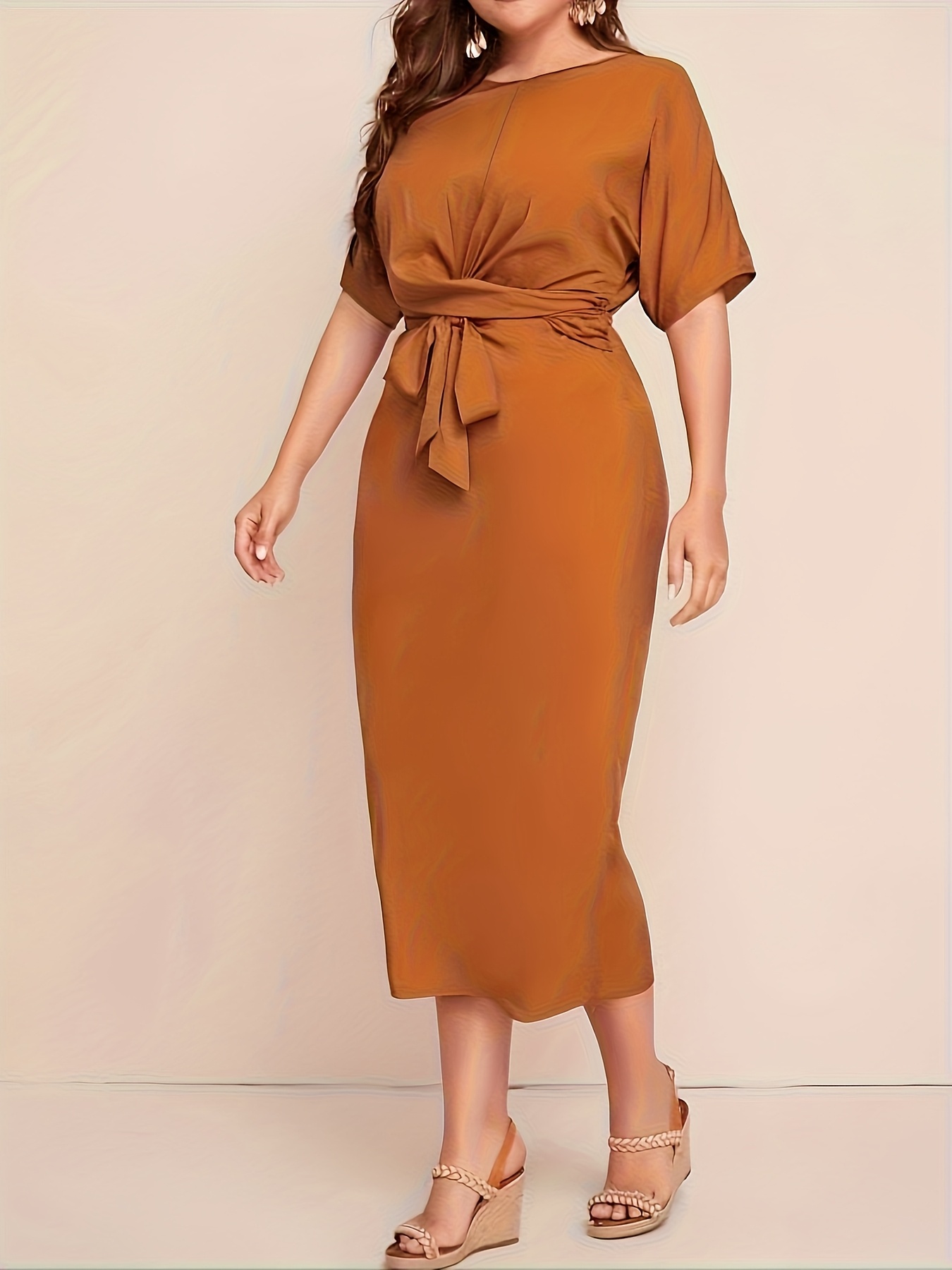 summer red dress women loose fit hide cinched - Temu Pakistan