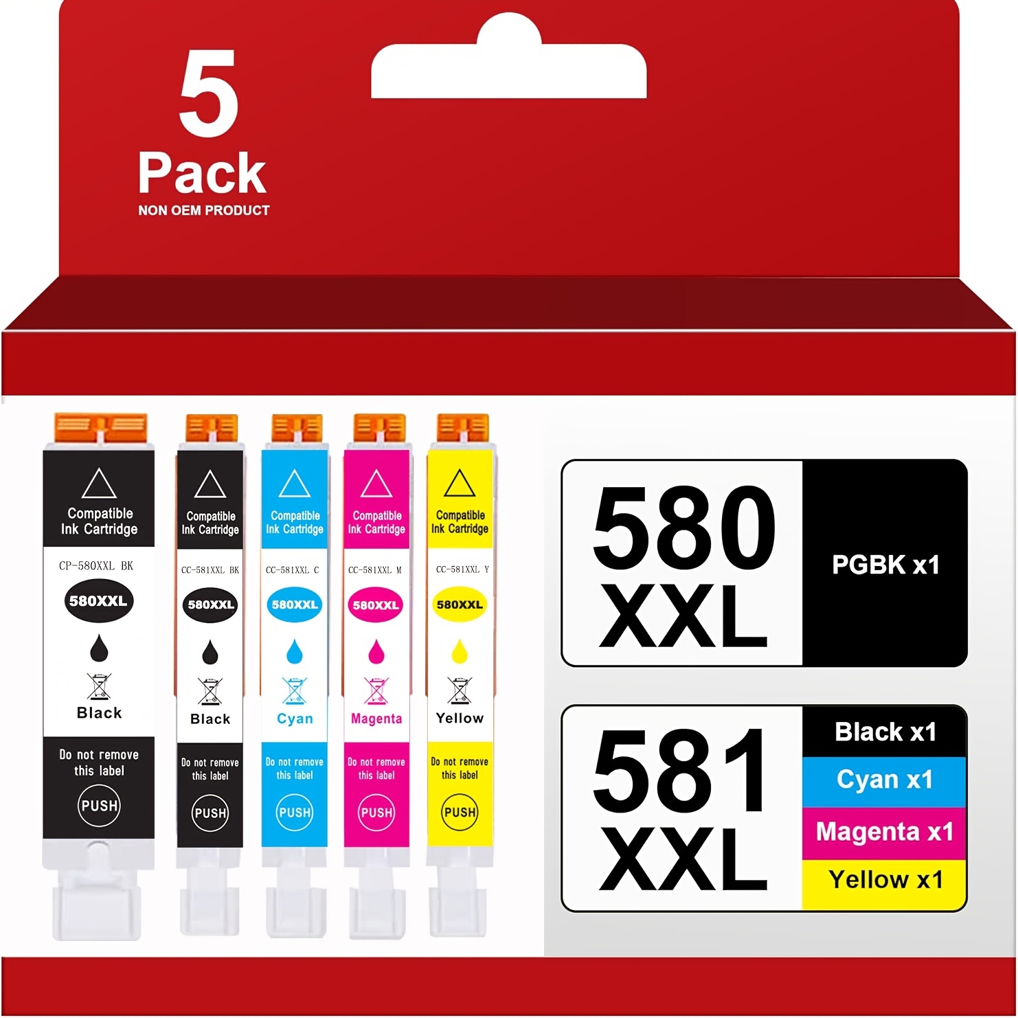 

5pcs/6pcs Pgi-580xxl Cli-581xxl Pgbk 580&581 Ink Cartridges Compatible For 580 581 Ink Cartridges For Ts705 Tr8350 Ts6150 Ts6250 Ts8550 Ts6151 Ts8150 Ts8151