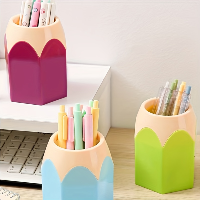 

Porte-Stylo Créatif pour Étudiants, Fournitures de Bureau pour l'Apprentissage, Seau de Rangement de Grande pour Bureau, Tube de Correspondance de Couleurs pour Pointe de Crayon