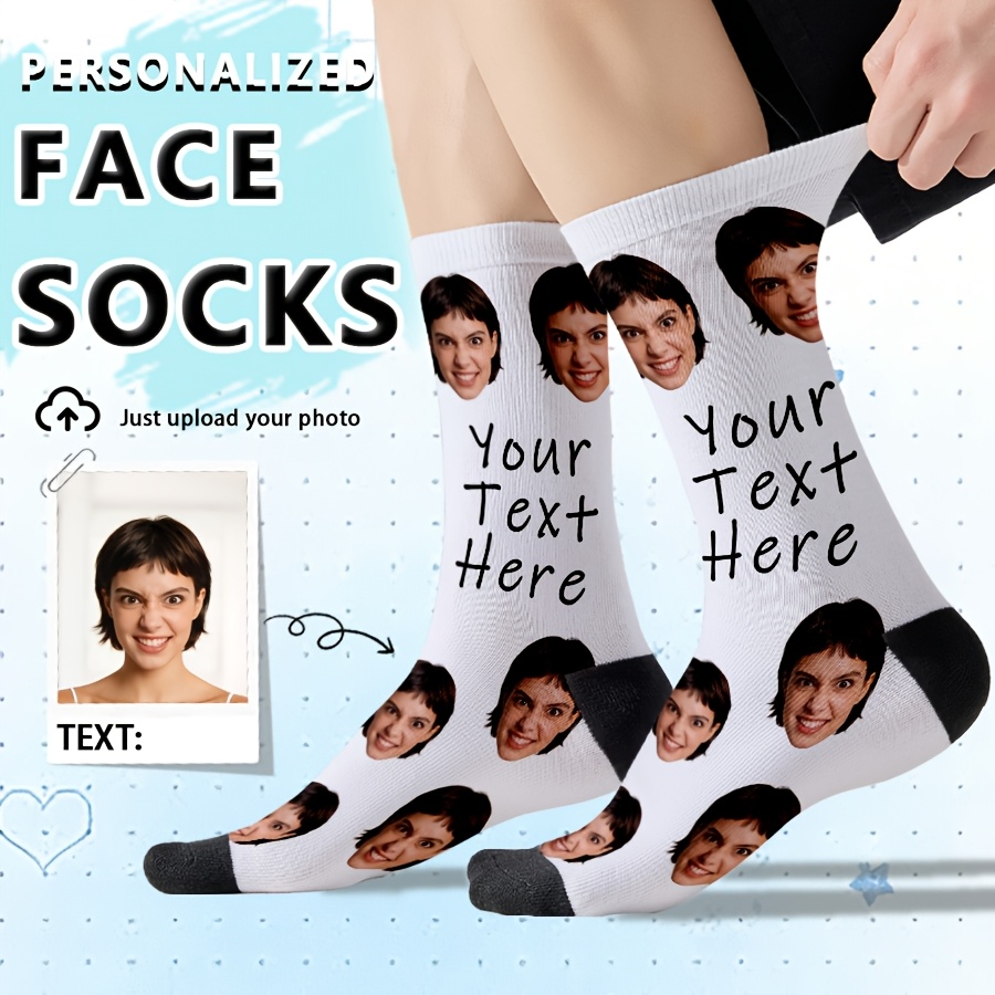 TEMU 1 Paire de Chaussettes de Marinier Personnalisées, Chaussettes Visage Personnalisées, Chaussettes Couple, Chaussettes Photo Personnalisées,