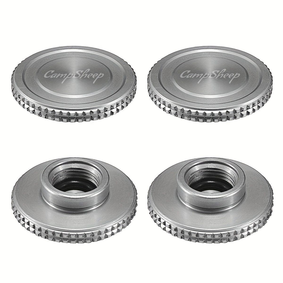 Image of 4pcs Aluminum Dustproof Caps For En417 Valve Gas Canister, Airtight Protective Seal Covers For Camping Fuel Tanks, For Camping Butane Canister