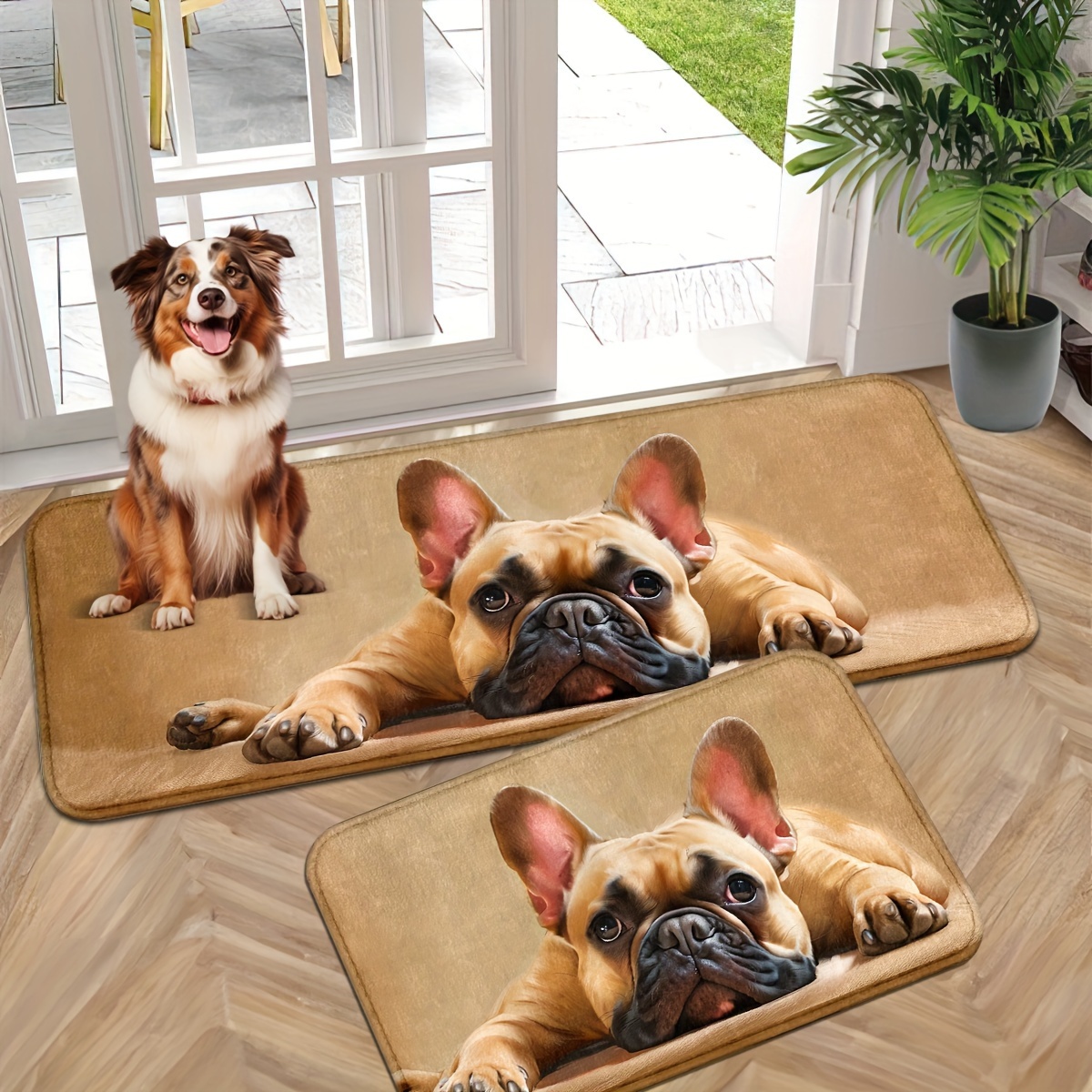 

French Bulldog Door Mat - Non-slip, Machine Washable Entrance Rug For Kitchen, Bathroom & Laundry Room, Bathroom Rug