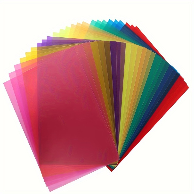 

Obestda 16pcs Filtres de Lumière en Gel de Correction de Couleur - Transparents, Couleurs Assorties, Matériau PVC, 8.27 x 11.6 Pouces