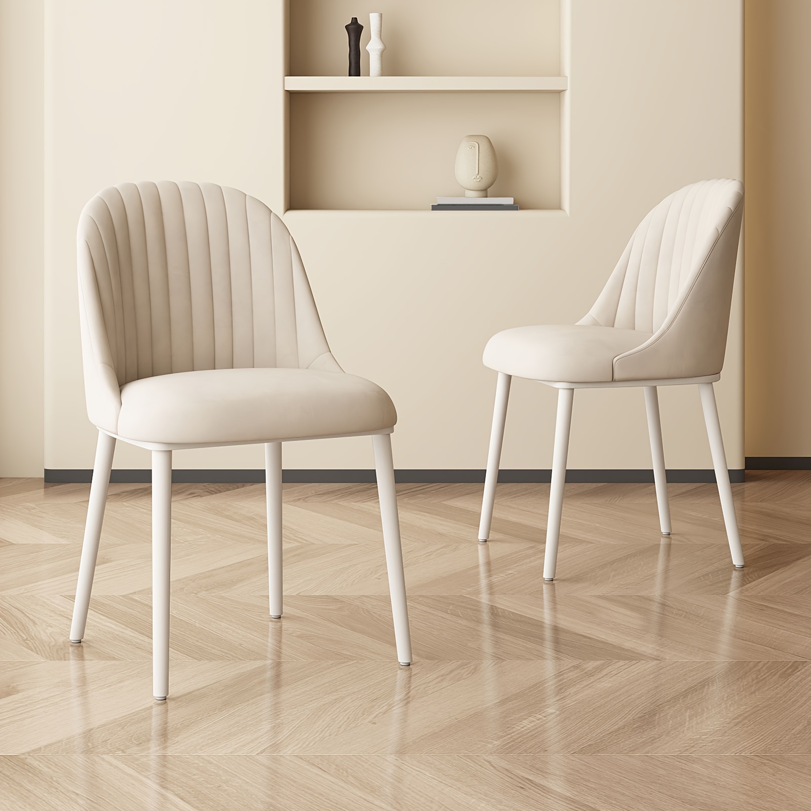 TEMU Set Of 2 Dining Chairs Kitchen Chairs With Metal Legs Modern Side Chairs Soft Padded Seat Curved Back Comfortable Chairs For Dining Room Living