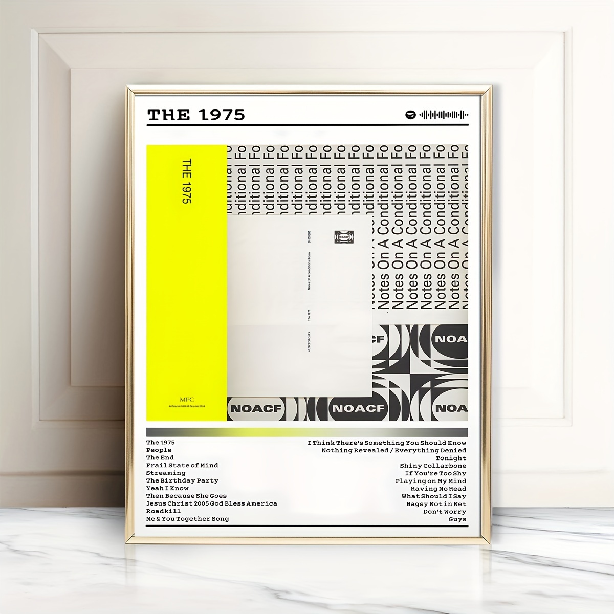 1pc 프레임리스 1975 앨범 커버 캔버스 포스터, 조건 형 아트워크, 음악 애호가 벽 장식, 침실, 거실, 사무실, 욕실, 미적 홈 데코, 애니메이션 테마에 완벽합니다
